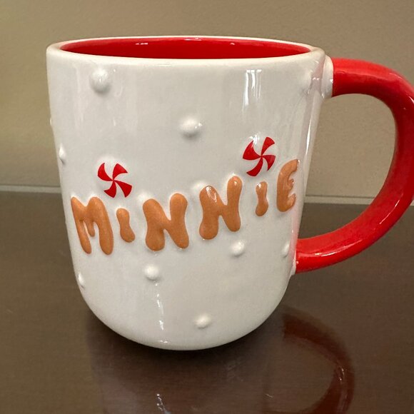 Disney Minnie Gingerbread Mug-Raised Minnie Mouse TWO SIDED Christmas NEW - Picture 3 of 4